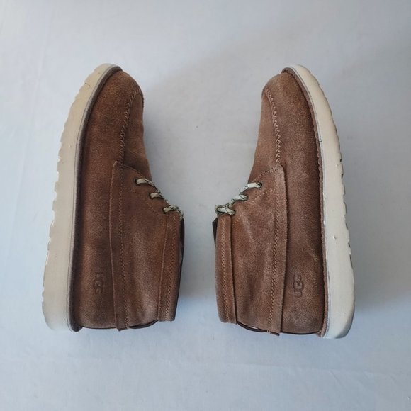 UGG Campout Suede Chukka Ankle Boots Sheepskin Lining Lace-Up Tan Men US10 main image 8